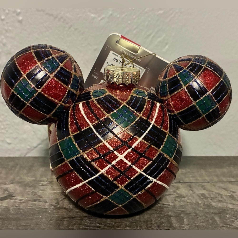 Disney Parks Sketchbook Plaid Mickey Mouse Ornament - Picture 4 of 7